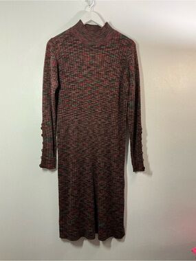 Solutions Ribbed Turtleneck Long-Sleeve Knit Sweater Dress Size XL